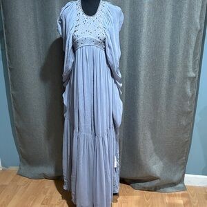 Embellished Light Blue Maxi Dress